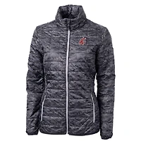 Women's Cutter & Buck Black Washington State Cougars Eco Full-Zip Puffer Jacket
