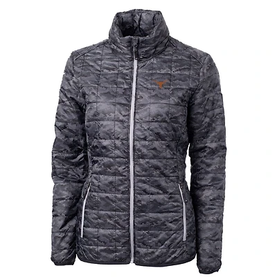 Women's Cutter & Buck Black Texas Longhorns Eco Full-Zip Puffer Jacket