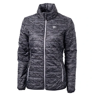Women's Cutter & Buck Black Kansas State Wildcats Eco Full-Zip Puffer Jacket