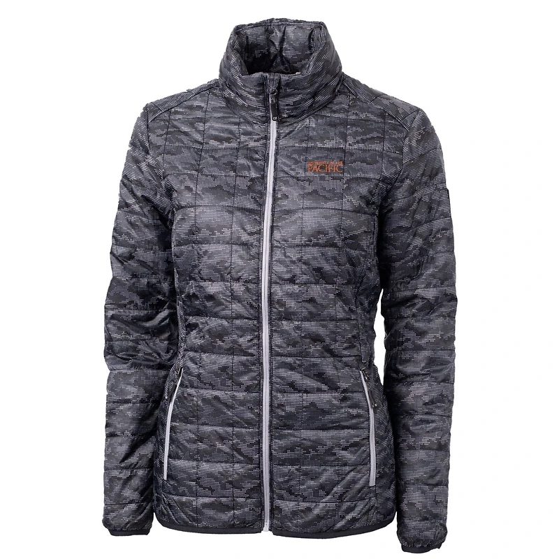 Women's Cutter & Buck Black Pacific Tigers Eco Full-Zip Puffer Jacket