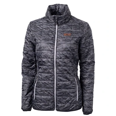 Women's Cutter & Buck Black Pacific Tigers Eco Full-Zip Puffer Jacket
