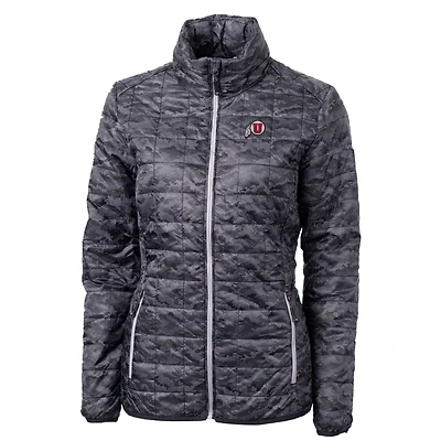 Women's Cutter & Buck Black Utah Utes Eco Full-Zip Puffer Jacket