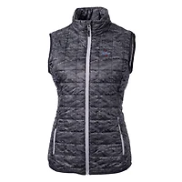 Women's Cutter & Buck Black Tulsa Golden Hurricane Eco Full-Zip Puffer Vest