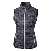 Women's Cutter & Buck Black Utah Utes Eco Full-Zip Puffer Vest