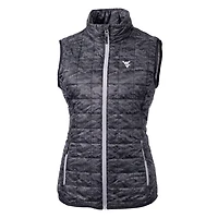 Women's Cutter & Buck Black West Virginia Mountaineers Eco Full-Zip Puffer Vest