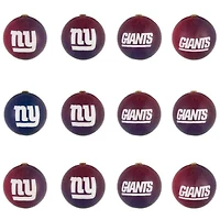 New York Giants Holiday Ball Ornaments 12-Pack
