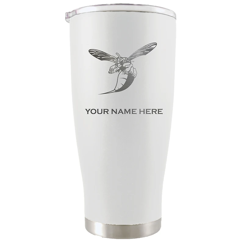 White Delaware State Hornets 20oz. Personalized Stainless Steel Tumbler
