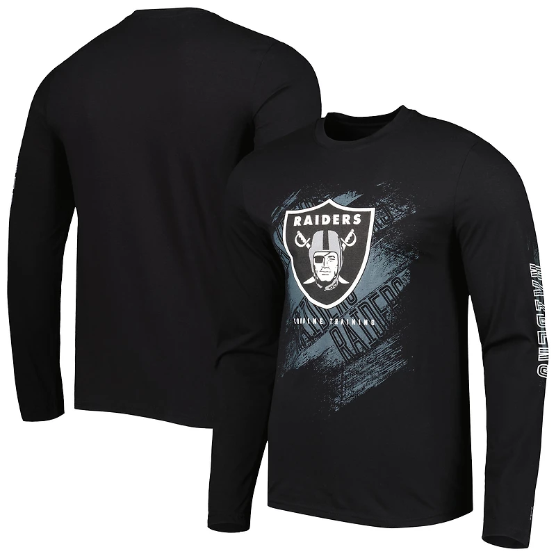 Men's New Era Black Las Vegas Raiders Combine Authentic Action Long Sleeve T-Shirt