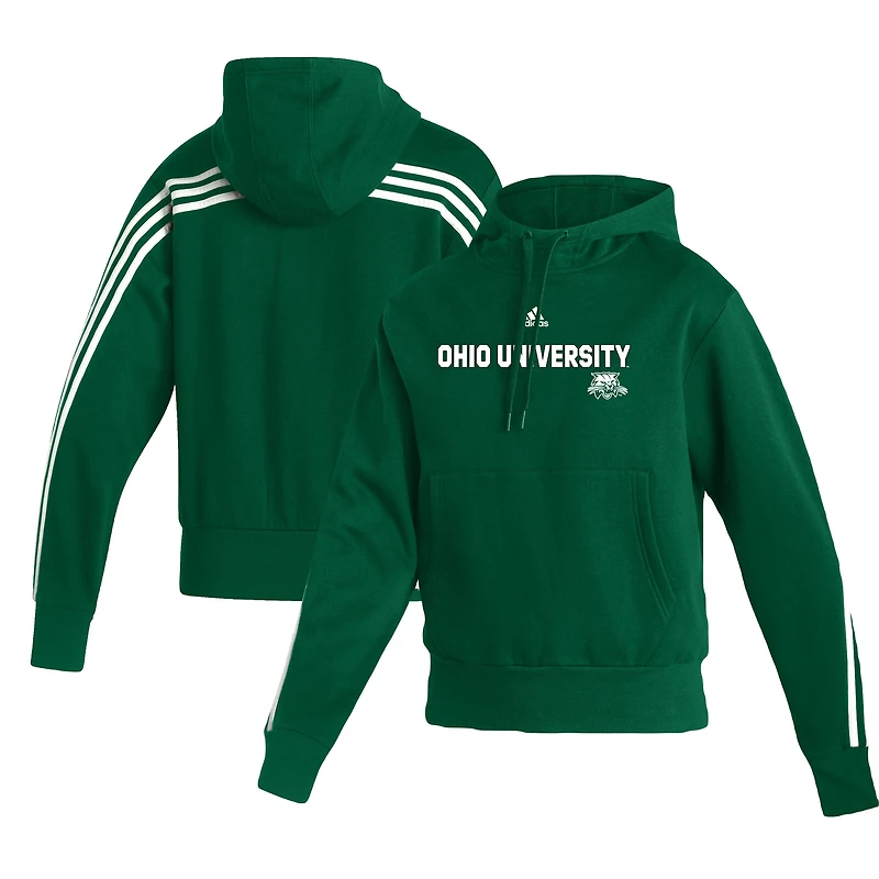 Women's adidas Hunter Green Ohio Bobcats Fashion Pullover Hoodie