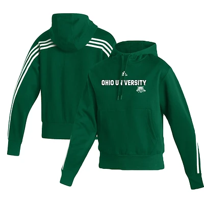 Women's adidas Hunter Green Ohio Bobcats Fashion Pullover Hoodie