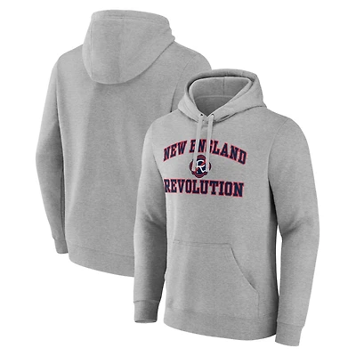 Men's Heathered Gray New England Revolution Heart and Soul Pullover Hoodie