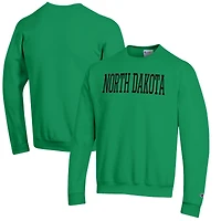Men's Champion Green North Dakota Eco Powerblend Crewneck Sweatshirt
