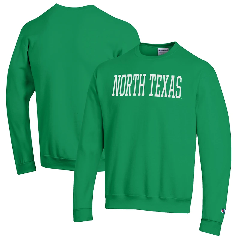 Men's Champion Green North Texas Mean Green Eco Powerblend Crewneck Sweatshirt
