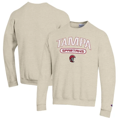 Men's Champion Heathered Oatmeal University of Tampa Spartans Eco Powerblend Crewneck Sweatshirt