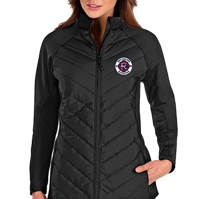 Women's Antigua Black New England Revolution Logo Altitude Full-Zip Jacket