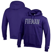 Men's Champion Purple Furman Paladins Eco Powerblend Pullover Hoodie
