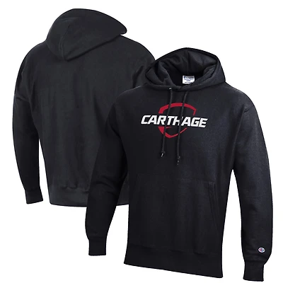 Men's Champion Black Carthage Firebirds Reverse Weave Fleece Pullover Hoodie