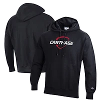 Men's Champion Black Carthage Firebirds Reverse Weave Fleece Pullover Hoodie