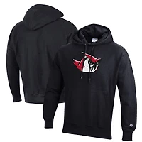 Men's Champion Black Keene State Owls Reverse Weave Fleece Pullover Hoodie
