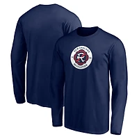 Men's Navy New England Revolution Primary Logo Long Sleeve T-Shirt