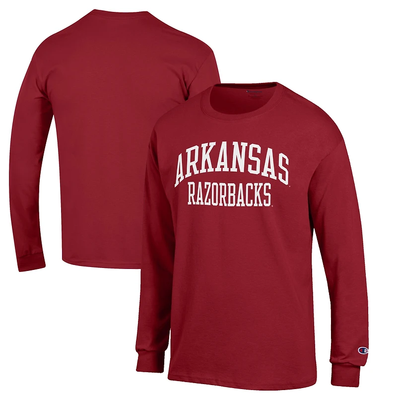 Men's Champion Cardinal Arkansas Razorbacks Jersey Long Sleeve T-Shirt