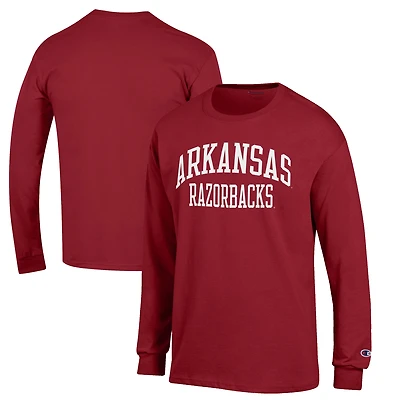 Men's Champion Cardinal Arkansas Razorbacks Jersey Long Sleeve T-Shirt