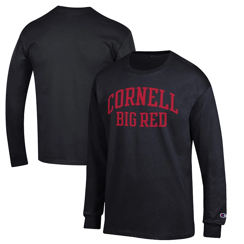 Men's Champion Black Cornell Big Red Jersey Long Sleeve T-Shirt
