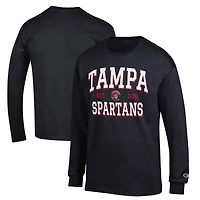 Men's Champion Black University of Tampa Spartans Jersey Est. Date Long Sleeve T-Shirt