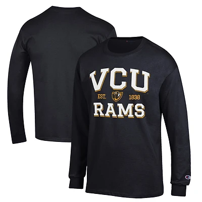 Men's Champion Black VCU Rams Jersey Est. Date Long Sleeve T-Shirt
