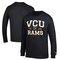 Men's Champion Black VCU Rams Jersey Est. Date Long Sleeve T-Shirt