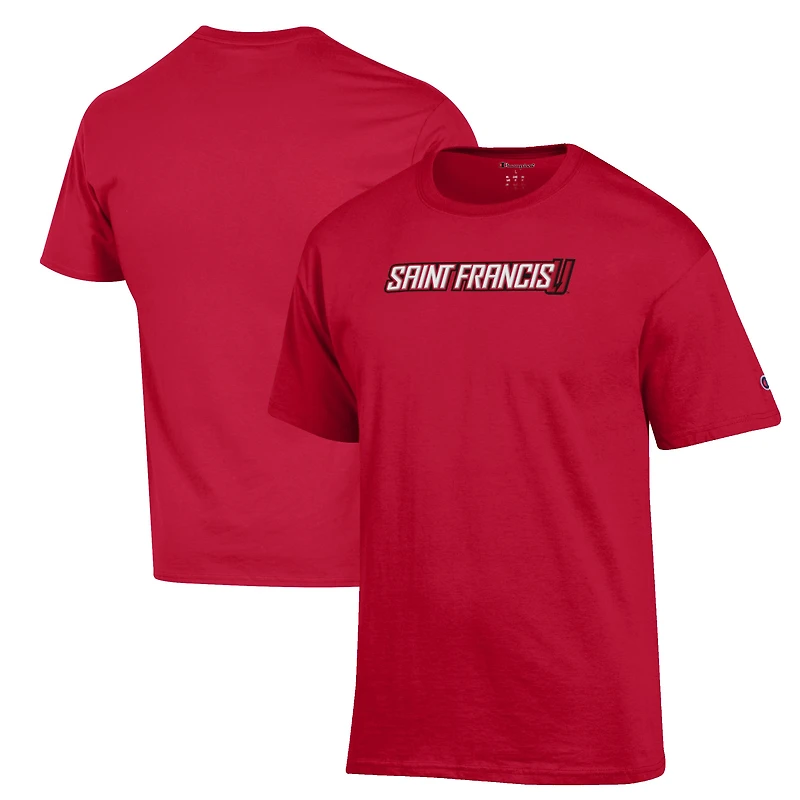 Men's Champion Red Saint Francis Red Flash Primary Jersey T-Shirt