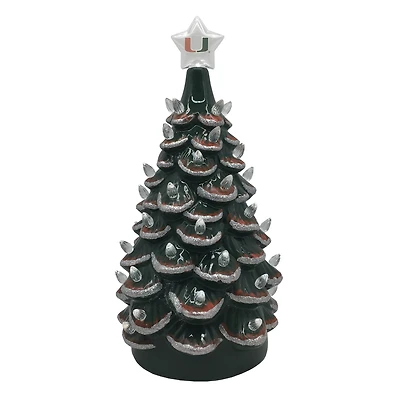 Green Miami Hurricanes 14'' Ceramic Tree