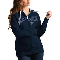 Women's Antigua Navy Dallas Cowboys Team Victory Full-Zip Hoodie