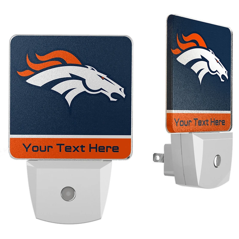 Denver Broncos Personalized 2-Piece Nightlight Set