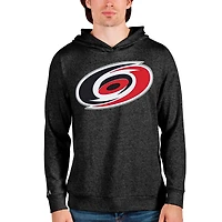 Men's Antigua Heathered Black Carolina Hurricanes Absolute Pullover Hoodie