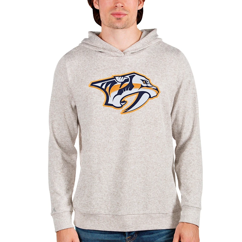 Men's Antigua Oatmeal Nashville Predators Absolute Pullover Hoodie