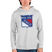 Men's Antigua Heathered Gray New York Rangers Absolute Pullover Hoodie