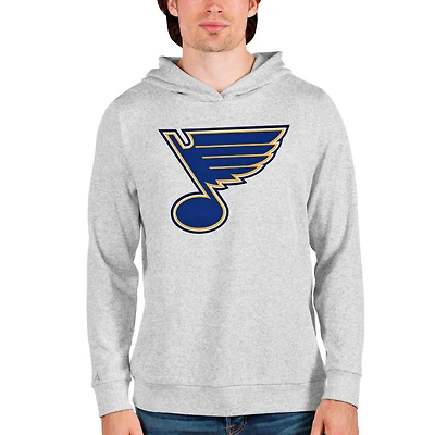 Men's Antigua Heathered Gray St. Louis Blues Absolute Pullover Hoodie
