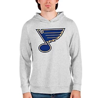 Men's Antigua Heathered Gray St. Louis Blues Absolute Pullover Hoodie