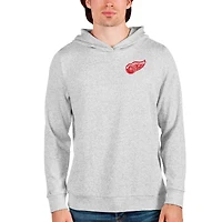 Men's Antigua Heathered Gray Detroit Red Wings Team Absolute Pullover Hoodie
