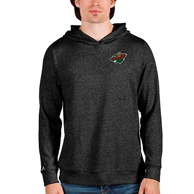 Men's Antigua Black Minnesota Wild Team Absolute Pullover Hoodie