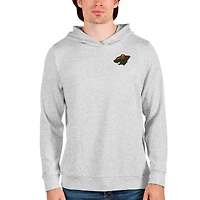 Men's Antigua Heathered Gray Minnesota Wild Team Absolute Pullover Hoodie