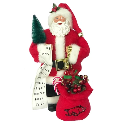 Cardinal Arkansas Razorbacks 12'' Santa