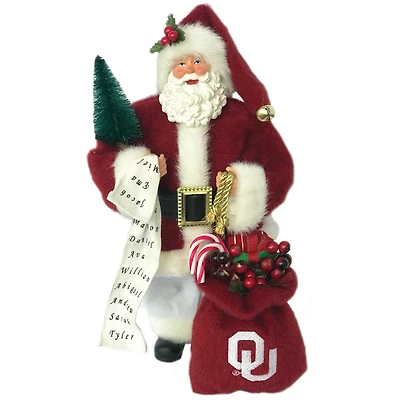 Crimson Oklahoma Sooners 12'' Santa
