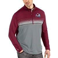 Men's Antigua Burgundy/Gray Colorado Avalanche Pace Quarter-Zip Pullover Top