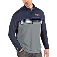 Men's Antigua Navy/Gray Washington Capitals Pace Quarter-Zip Pullover Top