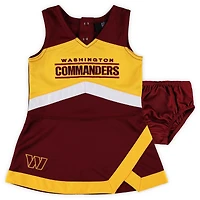 Girls Infant Burgundy Washington Commanders Cheer Captain Jumper Dress & Bloomers Set
