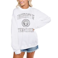 Women's Gameday Couture White Tennessee Volunteers Trendspotter Perfect Crewneck Pullover Lightweight Sweatshirt