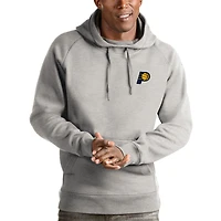 Men's Antigua Heathered Gray Indiana Pacers Victory Pullover Hoodie