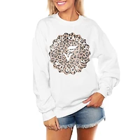 Women's Gameday Couture White Fort Valley State Wildcats Wild Side Perfect Crewneck Pullover Sweatshirt